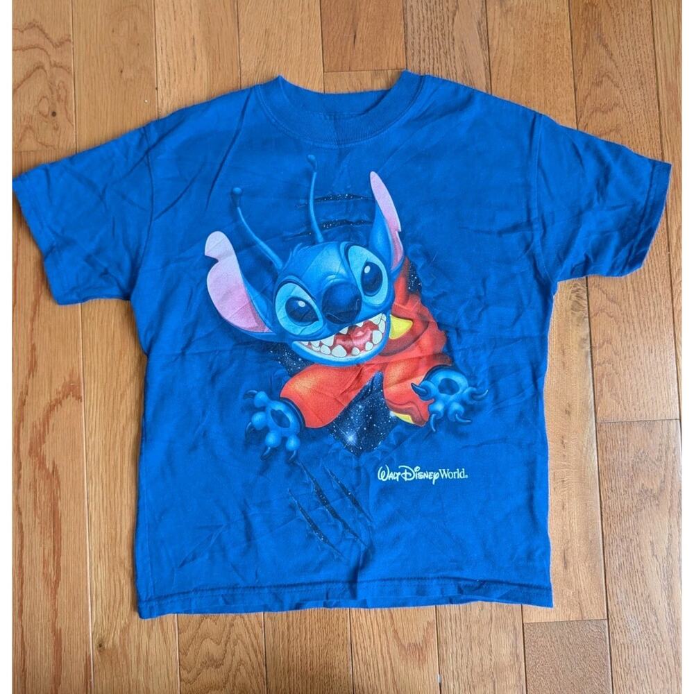 Vintage Walt Disney World Stitch's Great Escape! Ride Merch Tee Shirt Size XS